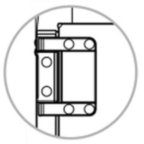 Hinge for panel in VENTUS air handling unit