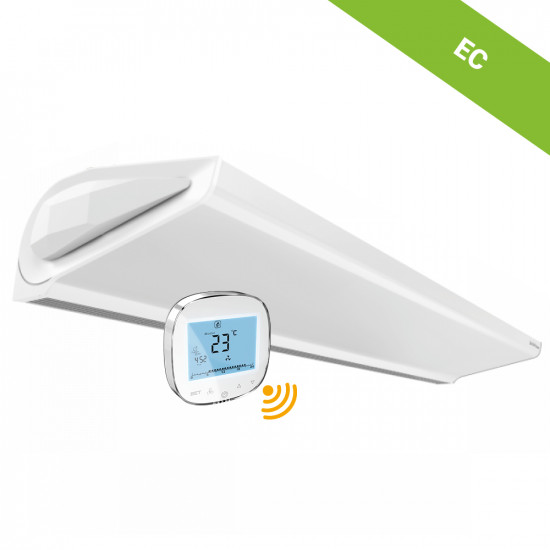 Kurtyna powietrzna WING E100 EC z grzałkami elektrycznymi + Sterownik WING EC WiFi
