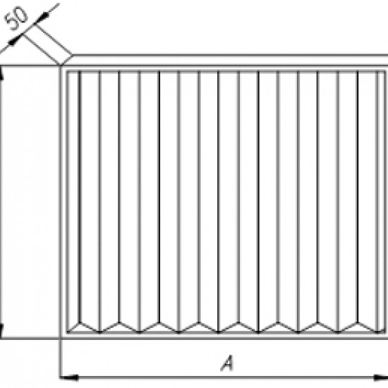 Panel filter 572 x 272 x 50 class G4 (Coarse 60%)